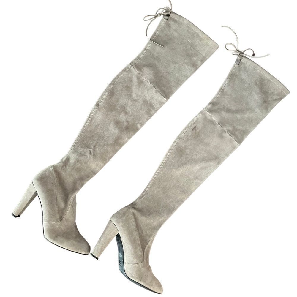 Stuart Weitzman Highland Grey Suede Over The Knee… - image 3